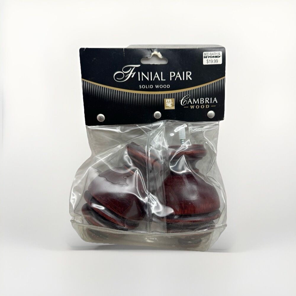 Cambria Classic Solid Wood Finial Pair Urn Aged Cherry Pack Of 2 607368 MSG